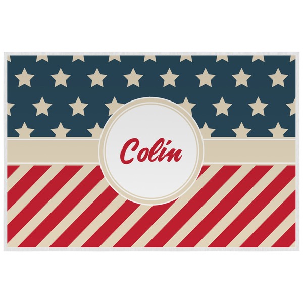 Custom Stars and Stripes Laminated Placemat w/ Name or Text