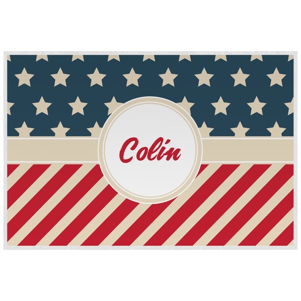 Custom Stars and Stripes Laminated Placemat w/ Name or Text