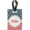 Stars and Stripes Plastic Luggage Tag - Rectangular w/ Name or Text