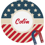 Stars and Stripes Round Fridge Magnet (Personalized)