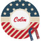 Stars and Stripes Personalized Round Fridge Magnet