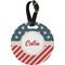 Stars and Stripes Plastic Luggage Tag - Round (Personalized)