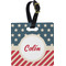 Stars and Stripes Plastic Luggage Tag - Square w/ Name or Text