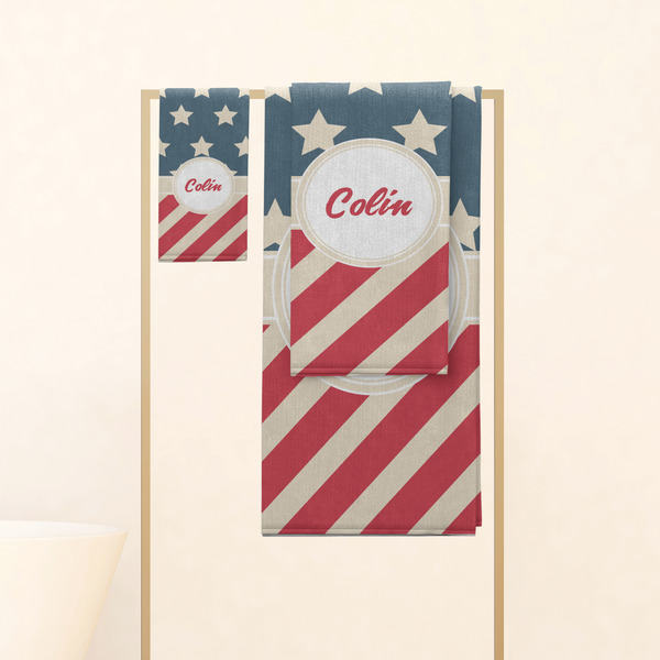 Stars and Stripes Personalized Towel Set