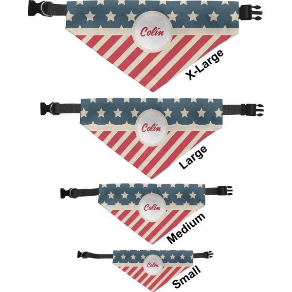 Stars and Stripes Pet Bandana Sizes