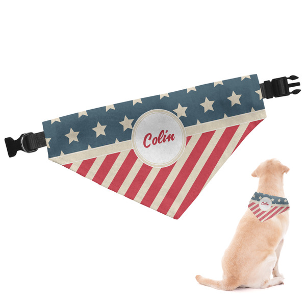 Custom Stars and Stripes Dog Bandana (Personalized)