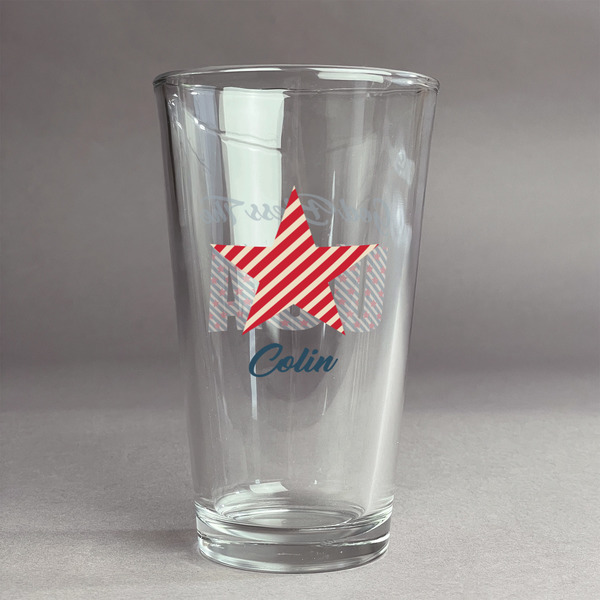 Custom Stars and Stripes Pint Glass - Full Color Logo (Personalized)