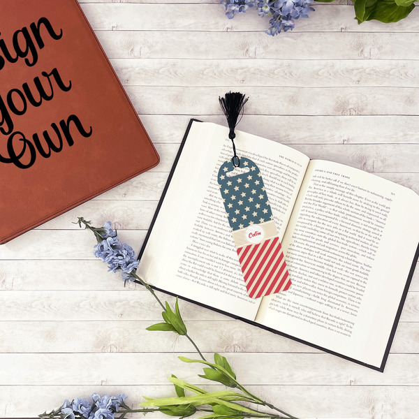 Stars and Stripes Plastic Bookmarks - In Context