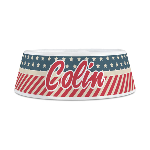 Stars and Stripes Plastic Dog Bowls - Medium - FRONT