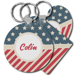 Stars and Stripes Plastic Keychain (Personalized)
