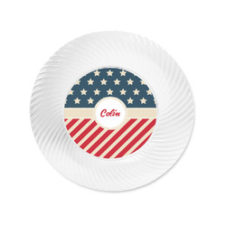 Stars and Stripes Plastic Party Appetizer & Dessert Plates - 6" (Personalized)