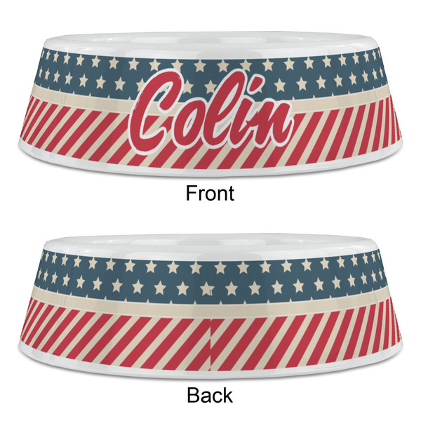 Stars and Stripes Plastic Pet Bowls - Large - APPROVAL