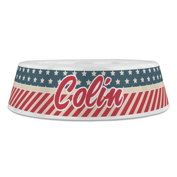 Stars and Stripes Plastic Pet Bowls - Large - FRONT