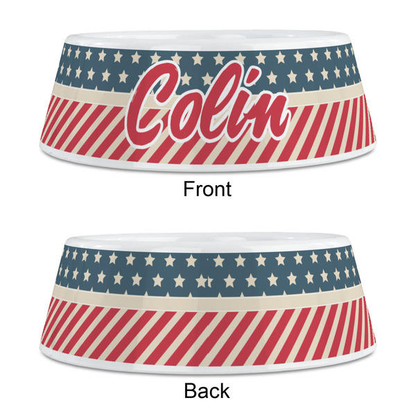 Stars and Stripes Plastic Pet Bowls - Medium - APPROVAL