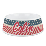 Stars and Stripes Plastic Dog Bowl (Personalized)