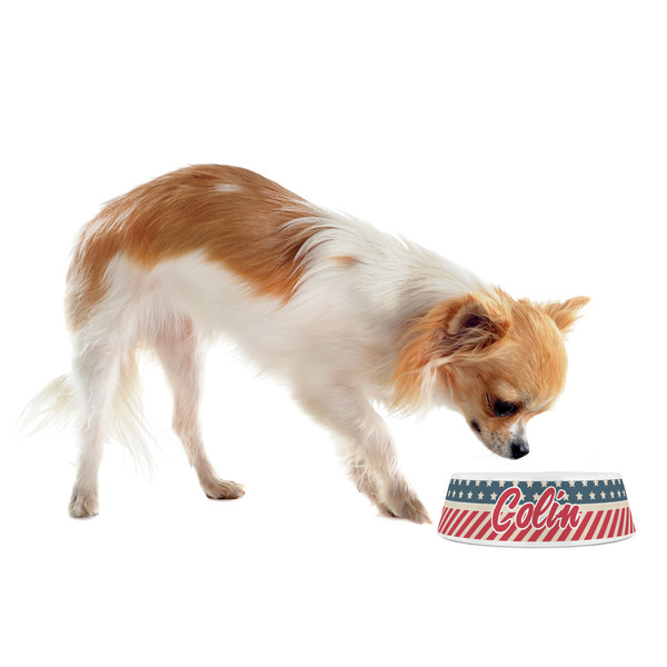 Stars and Stripes Plastic Pet Bowls - Small - LIFESTYLE