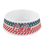 Stars and Stripes Plastic Dog Bowl - Small (Personalized)