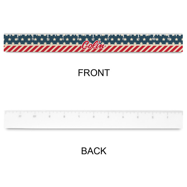 Stars and Stripes Plastic Ruler - 12" - APPROVAL