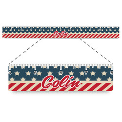 Stars and Stripes Plastic Ruler - 12" (Personalized)