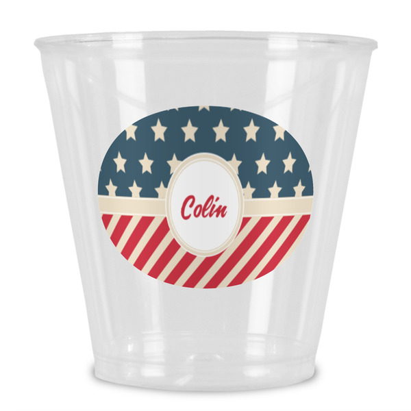 Custom Stars and Stripes Plastic Shot Glass (Personalized)