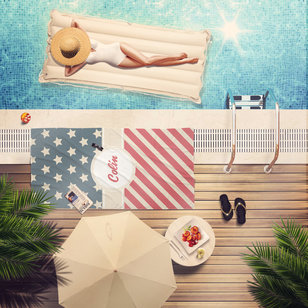 Stars and Stripes Pool Towel Lifestyle