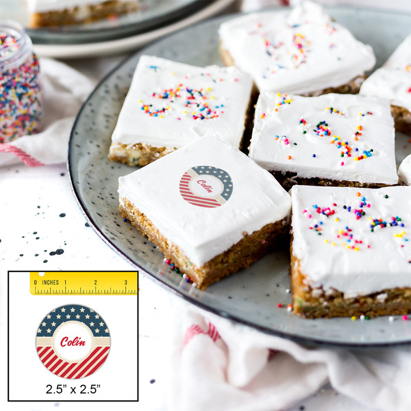 Stars and Stripes Printed Icing Circle - Medium - In Context