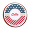 Stars and Stripes Printed Icing Circle - Medium - On Cookie