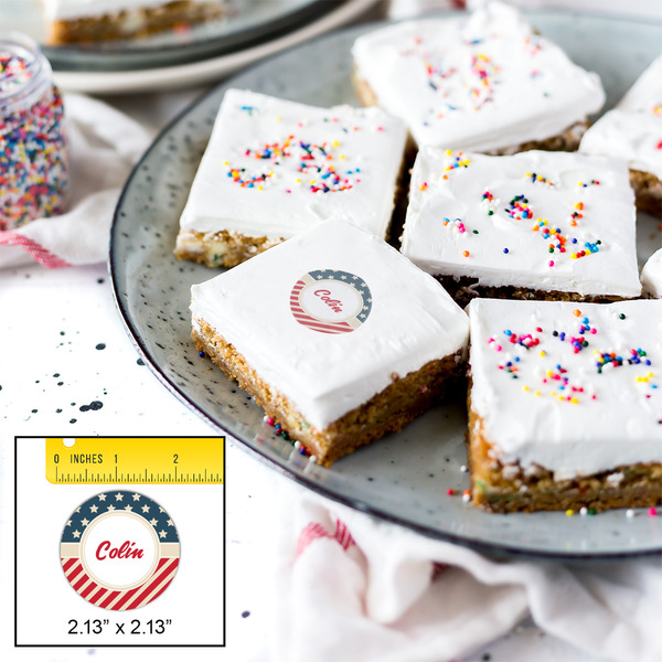 Stars and Stripes Printed Icing Circle - Small - In Context