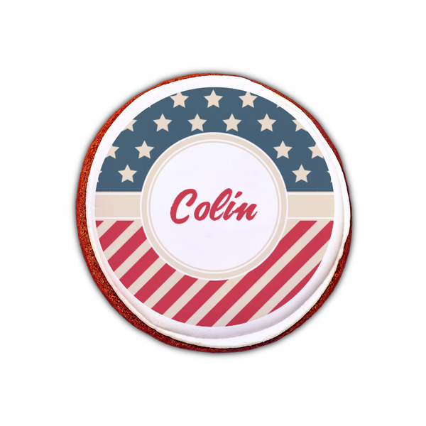Stars and Stripes Printed Icing Circle - XSmall - On Cookie
