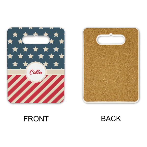 Stars and Stripes Rectangle Trivet with Handle - APPROVAL