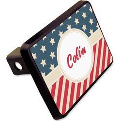 Stars and Stripes Rectangular Trailer Hitch Cover - 2" (Personalized)