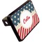 Stars and Stripes Rectangular Car Hitch Cover w/ FRP Insert (Angle View)