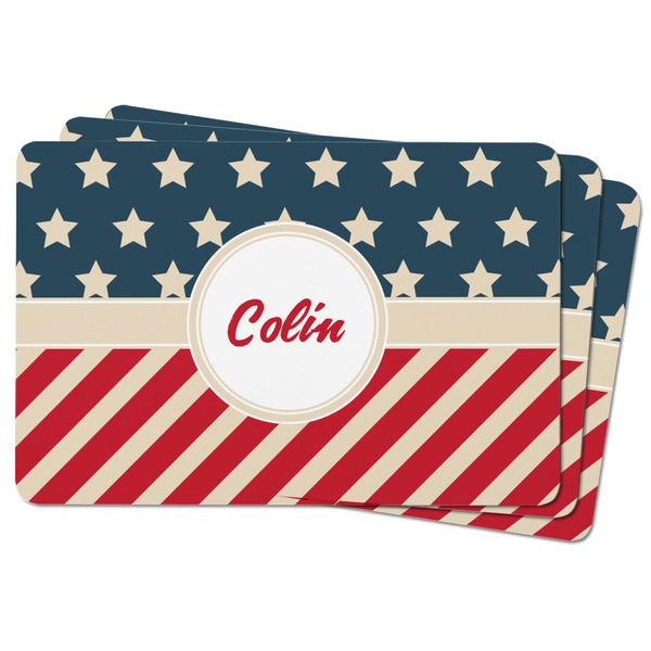 Stars and Stripes Rectangular Fridge Magnet - THREE