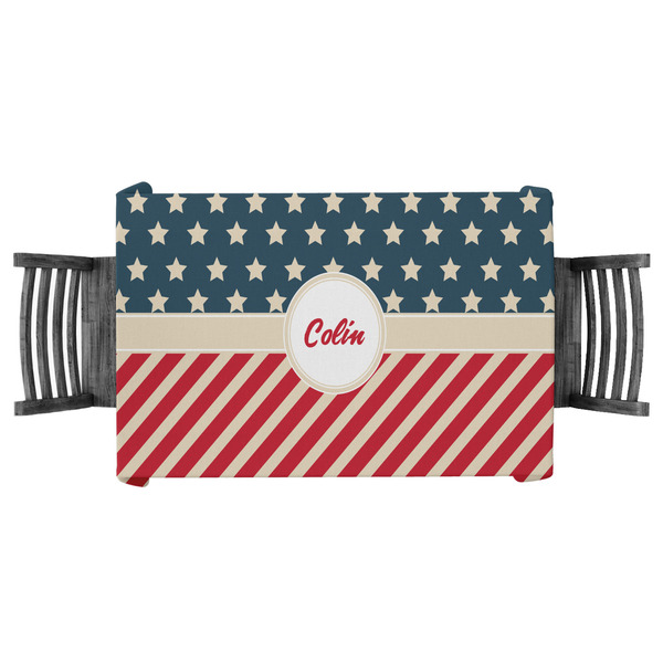 Custom Stars and Stripes Tablecloth - 58"x58" (Personalized)