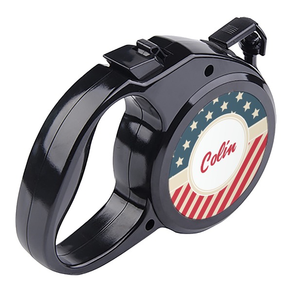 Stars and Stripes Retractable Dog Leash - Angle
