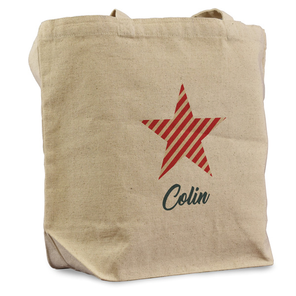 Custom Stars and Stripes Reusable Cotton Grocery Bag (Personalized)