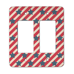 Stars and Stripes Rocker Style Light Switch Cover - Two Switch