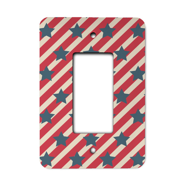 Custom Stars and Stripes Rocker Style Light Switch Cover - Single Switch