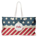 Stars and Stripes Large Tote Bag with Rope Handles (Personalized)