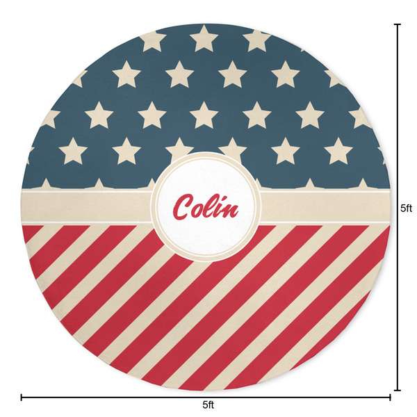 Stars and Stripes Round Area Rug - Size