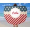 Stars and Stripes Round Beach Towel - In Use