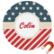 Stars and Stripes Round Car Magnet - 10" (Personalized)