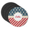 Stars and Stripes Round Rubber Backed Coasters - Set of 4 (Personalized)