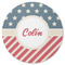 Stars and Stripes Round Coaster Rubber Back - Single