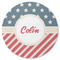 Stars and Stripes Round Rubber Backed Coaster (Personalized)