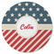 Stars and Stripes Round Rubber Backed Coaster (Personalized)