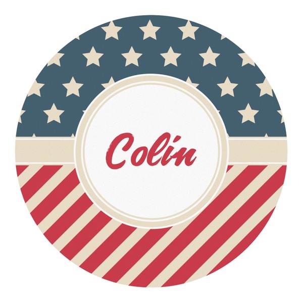 Custom Stars and Stripes Round Decal (Personalized)