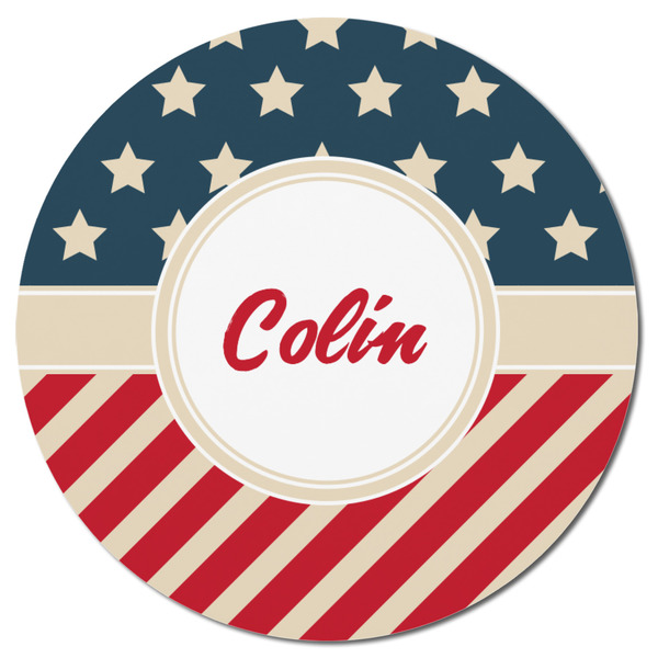 Stars and Stripes Round Fridge Magnet - FRONT