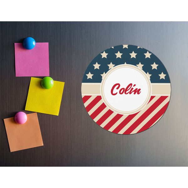Stars and Stripes Round Fridge Magnet - LIFESTYLE