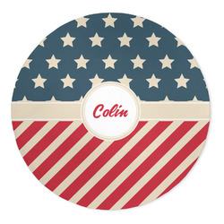 Stars and Stripes 5' Round Indoor Area Rug (Personalized)